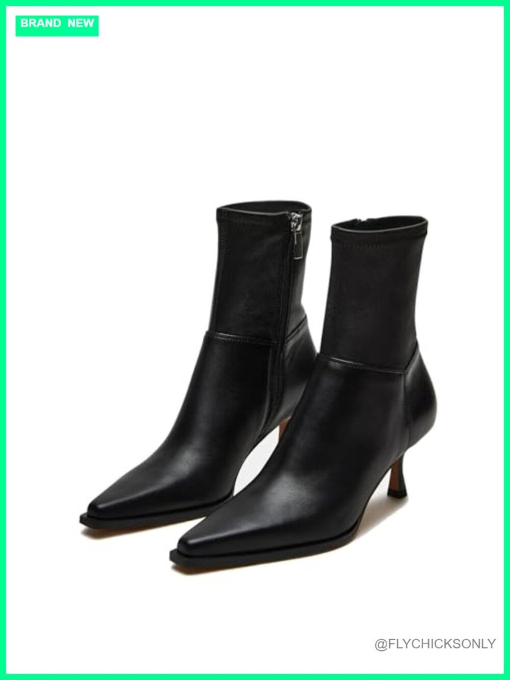 Kitten Heel Ankle Boots Pointed Toe Side Zip Womens Short Booties
